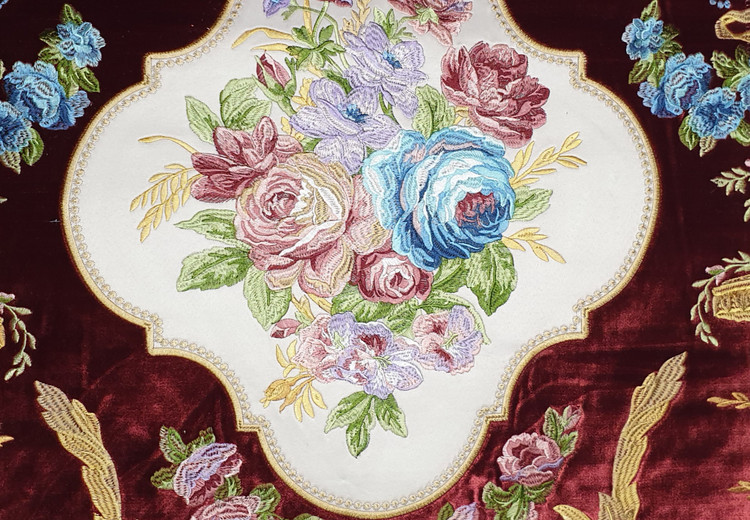 پارچه پرده پارچه مخمل گلدوزی مجلسی BOMONTI کد908