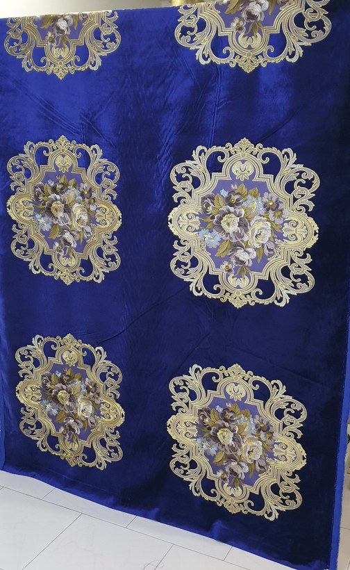 مخمل گلدوزی قابی مبلی و پرده ای کلاسیک کد1635